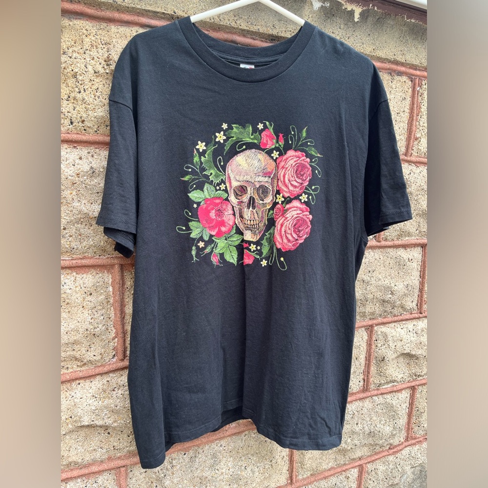 Optima XL unisex rose skull tshirt